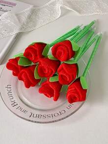 1 PC Girl Simulation Rose Ballpoint Pen Flower Stationery Student Cartoon Pen Valentine'S Day Flower Pen Bouquet Gift Pen - Multicolor - View 6