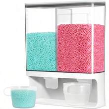 Conworld Dispensador de detergente de lavanderia dispensador de 3kg montado en la pared para organizacion de lavanderia adecuado para cuentas removedor de manchas en polvo - Blanco - Ver 1
