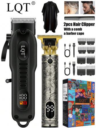  LQT 1/2 st multifunktionella hushållshårklippare, mini sladdlösa hårklippare för män, nollspalts T-formad trimmer, lämplig för hem och frisörsalong, används för att trimma hår, skägg och styling, fars dag/jul herrpresent