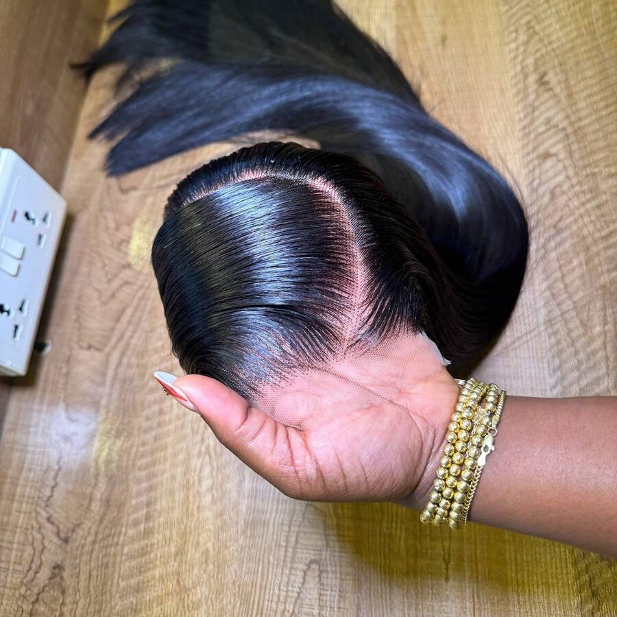200% Density 4x4 5x5 13x4 Invisible HD Lace Front Human Hair Wig Put Cut Put On And Go Straight Lace Closure Wigs Bye Bye Knots Glueless Pre Plucked Virgin Brazilian Human Hair Long Wig With Baby Hair - Natural Black - 查看 1