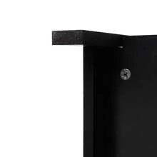 LIVINGANDHOME Living And Home Modern Side Table With Drawer MDF Open Shelves Space Saving X Frame Design Bedroom Living Room - Black - View 8