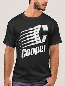 Men's Cooper Hockey Vintage Logo T-Shirt - Iconic Retro Hockey Brand Tee With Round Neck, Short Sleeve Casual Wear Suitable For Year-Round & Events - Cooper's Signature (Hand Washable) - 黑色 - 查看 2