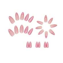 4 Boxes (96Pcs) Short Squoval Press On Nails French Cat Eye Press On Nails, 24PCS Medium Long Almond False Nails, Magnetic Gel Effect Removable Fake Nails For Women, Wedding Party Date Night Wear, Elegant European Style Nail Tips.Nail Tech Supplies,Press On Nail,Fake Nails,Gifts For Women,Nail Set,Christmas Decrotions. - 粉紅色169 - 查看 2