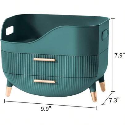 Organizador Maquillaje Cajones Cuidado Piel Cambiador Caja Almacenamiento Asa Vitrina Grande Cosméticos Encimera Baño