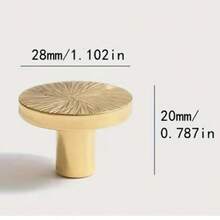 1pc Handcrafted Hammered Brass Drawer Pull, Vintage Gold Cabinet Door Handle, Suitable For Hotel, Restaurant, Home Decor, Bookcase, Wine Cabinet, Kitchen Cabinet, Storage Cabinet, Elegant Antique Design, Home Furnishing Accessory, Hardware Fitting - Gold - View 12