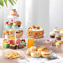 Soporte elevador de acrílico, organizador de estante para perfumes, soporte para cupcakes, estantes de acrílico, estante de exhibición de escritorio claro para alimentos, figuras, baratijas, coleccionables, bandejas de postres para decoración de bodas y fiestas de cumpleaños, estantes de acrílico para organizar decoración, joyería, maquillaje, decoración de habitaciones, decoración del hogar, soportes elevadores para cupcakes claros - Multicolor - Ver 6