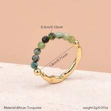 Nhẫn đàn hồi bằng đá thạch anh tím tự nhiên 3mm đơn giản và thanh lịch, đá Aventurine xanh, đá Garnet, đá Aquamarine, đá thạch anh hồng cho phụ nữ - nhẫn co dãn đá tự nhiên - Xem 18