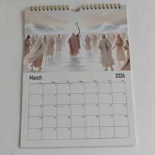 2026年耶稣与羔羊圣经故事日历 - 水彩艺术可打印海报，宗教墙饰，适用于客厅和卧室，励志基督教家居装饰 - 彩色 - 查看 9