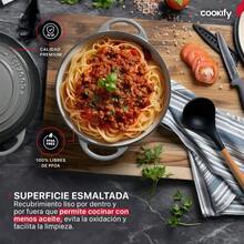 PZW Olla de Hierro Fundido Esmaltado para Horno y Estufa Horno Holandés Capacidad 4 Litros Dutch Oven Gris 24.8 cm2537 - Gris - Ver 5