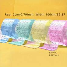 4 Rolls Colorful Nano Double-Sided Adhesive Tape, Suitable For Home, Office And School, With Glitter - Strong Adhesive, Easy To Install And Decorate