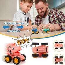 1/6/12/24/48件恐龙汽车玩具套装,适合儿童和幼儿,圣诞玩具礼物,迷你赛车玩具散装,派对礼品,皮纳塔填充物,糖果袋,课堂奖励(男孩女孩均适用),颜色和款式随机 - 彩色 - 查看 6