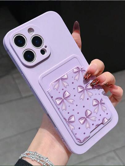 1 styck lila TPU-skal, stötsäkert och 1 styck lila rosettmönster, 2-i-1, moderiktigt och mångsidigt kreativt telefonskal, kompatibelt med 6s, 7 8p, X XR, XS, 11 12 13 14 15 16 17 Pro Max, Mini Plus Air, A14/A54/A56/A31 4G/A23, OPPO A98, S24 S25 Ultra, Redmi A5 13C 14C, Redmi Note 14 Pro 4G, Redmi Note 15 Pro, Redmi K60 Ultra