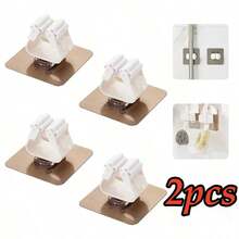 8PCS/4PCS/1pc Multi-Function Mop Broom Holder, Pot Clip, Wall-Mounted Broom Clip, Self-Adhesive Mop Broom Hanger, Detachable Waterproof Non-Slip Hooks, Suitable For Home, Bathroom, Kitchen, Garden And Garage Storage, Bathroom/Kitchen/Toilet/Garage Tools, No Drilling And Non-Slip (Random Color And Style) - White - View 14