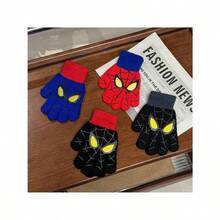 Spiderman Winter Children's Warm Gloves Marvel Anime Cartoon Knitted Gloves Cute Decoration Kids Christmas Gifts 5-10Y