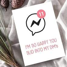 I'M SOHAPPYYOU SLID INTO MY DM'S', Unique Valentine's Day Greeting Card, Creative Message Design, Valentine's Gift For Wife/Husband/Boyfriend/Girlfriend, High-Quality Greeting Card With Envelope (12x17cm)/(4.72x6.7in) - Multicolor - View 10