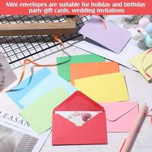 30/60/120PCS Mixed Color Self-Adhesive Mini Envelopes - Assorted Pastel & Vibrant Colors, High-Quality Paper Tiny Pockets For Gift Cards, Business Cards, Notes - Bulk Office & Craft Supplies, Gift Card Envelopes, Business Card Holders, Note Cards, Simple Design, Seadhesive Closure, Durable Paper - Multicolor - View 3