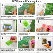 1件定制款5D钻石画套装，适合DIY - 可将个性化照片变成卡通头像，采用5D圆形钻石马赛克镶嵌，AI生成图案，适用于情人节、婚礼、生日、宠物等 - 现代装饰和圣诞手工制品 - 彩色 - 查看 7