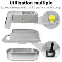 XL Stainless Steel Cat Litter Box With Lid, Removable Cat House, Scoop, 2 Doors, 36 * 48.5 * 39.5 Cm - 36 * 48.5 * 39.5 cm - View 5