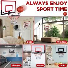 Hanging Indoor Basketball Hoop, Mini Ceiling Mounted Basketball Rim With Net And Ball, Portable Foldable Design For Bedroom, No Assembly Required, Comes With Soft Basketball