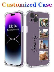 1 pieza Funda de teléfono personalizada compatible con iPhone 17, 16, 15, 14, 13, 12, 11 Plus Pro Max Pro, Galaxy, OPPO, Redmi, diseño de patrón DIY, cubierta protectora transparente anti-caída, adecuada como regalo de cumpleaños, aniversario, Acción de Gracias, Navidad, día de la boda o festivo para familiares, amigos, novia/novio