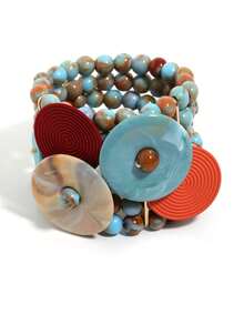 سوار دائري مزخرف بالخرز والحجر الاصطناعي بطراز بوهيمي، أنيق للنساء، مناسب للسهرات والتجمعات والعطلات والشاطئ والاستخدام اليومي - S-743 - مشاهدة 1