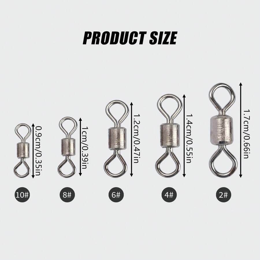Heavy Duty Fishing Swivel, 8-Shaped Ring, Suitable For Saltwater And Freshwater Fishing Gear - Dark Grey - View 1