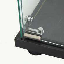 Vitrine en verre 164x42x35 cm,avec 4 étagères,porte simple,verre trempé,sur pied,adaptée pour salon chambre bureau,Noir - Noir - Voir 6
