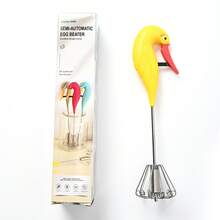 Batidor de Huevos Semiautomático Manual Prensa Rotativa de Acero Inoxidable para Cocina Hogar Batidor de Huevos de Mano - Embalaje en caja de color azul claro - Ver 6