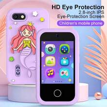 儿童智能手机玩具，触屏高清双摄像头儿童手机，圣诞节生日礼物独角兽幼儿玩具手机，适合3-10岁男孩女孩，旅行玩具，学前儿童学习玩具 - 彩色 - 查看 10