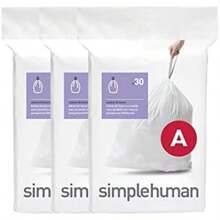 simplehuman, 3 x paquete de 20 bolsas de basura a medida (), , plástico blanco(90 bolsas código A) - Multicolor - Ver 2