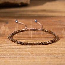 1 Vòng tay đính cườm vương miện & mã não đen thời trang có Micro Pave CZ dành cho nam giới, có thể điều chỉnh - Nhiều màu - Xem 5