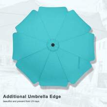 Valance Patio Umbrella For Outdoor Table Market -8 Ribs (9ft, Turquoise),9FT,Turquoise - Turquoise - View 5