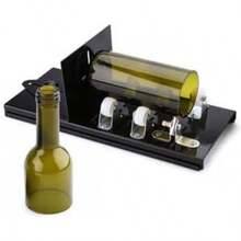 Cortador de botellas de vidrio, versión mejorada del cortador de botellas, botellas redondas, cuadradas y cuellos de botella, adecuado para botellas de vino, cerveza, whisky, champán-Negro - 1 - Ver 10