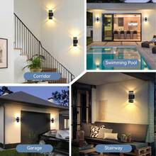 IP65 Waterproof LED Outdoor Wall Light, Crystal Acrylic Decorative Pattern, Square, E27 Socket For Customized Bulb, Home Lighting, Suitable For Outdoor Patio/Stairs/Street/Indoor/Garden/Living Room/Bedroom/Corridor/Hallway/Interior Wall/Exterior Wall - Outdoor Wall Lamp E27 Lamp Base Warm Light Kit - View 4