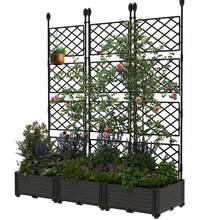 3 camas de jardín elevadas con enrejado, ligeras y resistentes, de 127 cm de ancho x 160 cm de alto, para plantas trepadoras. Jardín vertical exterior con mosquitera para patio, jardín, balcón y patio trasero. - Negro - Ver 1