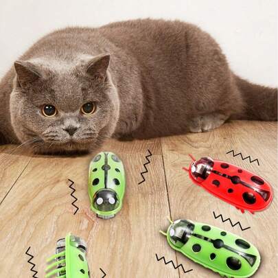 PETSIN 1 件自动颤动互动猫玩具，颜色随机