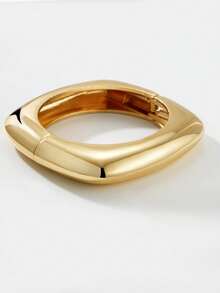 Bộ 1 chiếc vòng tay vàng trơn bóng, kiểu dáng mới năm 2026, nhiều lớp, chất liệu kim loại vàng, thích hợp cho các bữa tiệc, sự kiện, kinh doanh, sinh nhật, ngày lễ, hẹn hò, kỳ nghỉ (tránh tắm hoặc tiếp xúc với nước biển). - Vàng - Xem 6