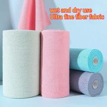 XFH 1 Roll 50 Pieces/ Reusable Microfiber Cleaning Cloth, Super Absorbent Durable Dishcloth, Replace The Washing Towel, High-Efficiency Cleaning Multipurpose Towels, Hand Tear Dish Towel, Suitable For Kitchen, Bathrooms, Perfect Choice For Holiday Gifts - 湖藍 - 查看 11