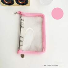 1pc A6 Transparent Glitter Zipper Pouch, Minimalist Design, Suitable For Cash, Savings, Student Stationery - A6 - View 8