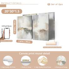2 piezas/Set Póster abstracto blanco moderno, Impresión artística, Póster minimalista moderno, Decoración de pared abstracta neutra, Diseño de lienzo gris y blanco elegante, Adecuado para decoración del hogar, decoración de habitación, decoración de dormitorio, decoración de sala de estar, decoración de baño, decoración de pared, Opción de arte de pared con marco. - Multicolor - Ver 15