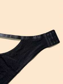 Bộ 3 áo ngực nữ cỡ lớn, màu trơn, kiểu dáng thường ngày - Thoải mái, tối giản - Chất liệu vải dệt kim, trang trí nơ, phù hợp phong cách thể thao. - màu đen - Xem 10