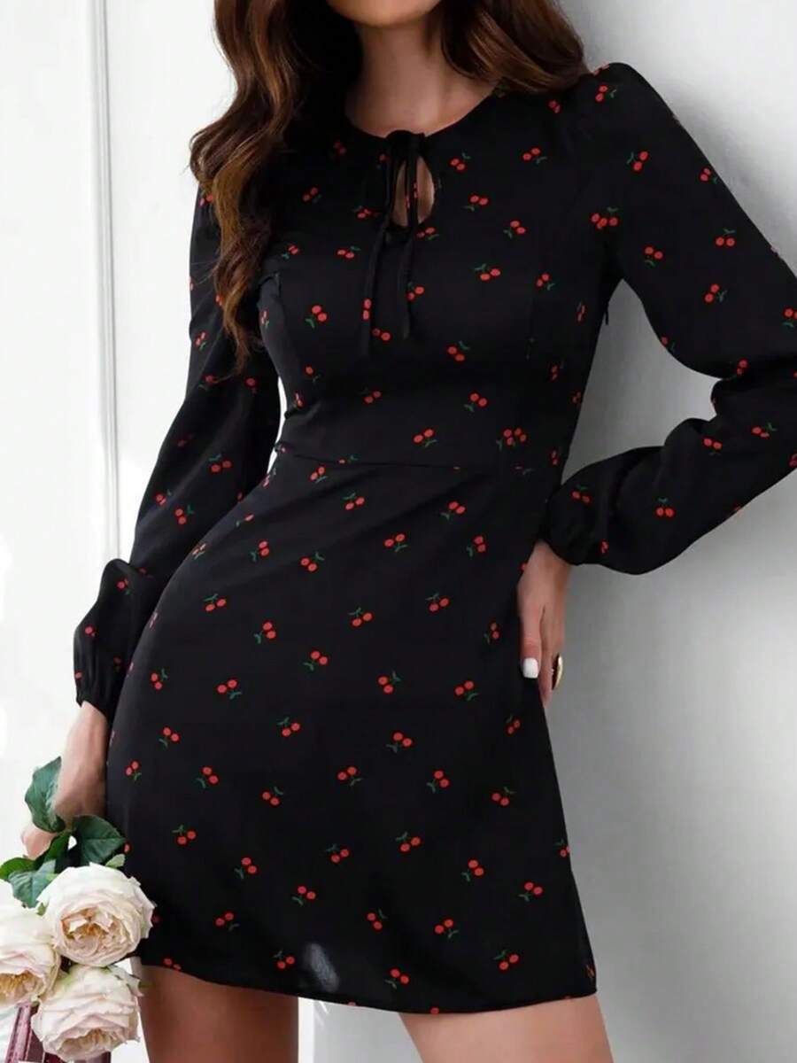 时尚晚装、办公室迷你裙连衣裙，适合圣诞节、新年、日常和约会穿着。 - 花色 - 查看 1