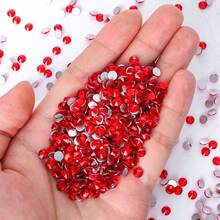 SS3-SS60 Red Series Deep Red Color High-Quality Glass Flat Bottomed Diamond With 12 Equal Cut Surfaces, Suitable For DIY Jewelry, Clothing, And Other DIY Projects - Multicolor - View 6