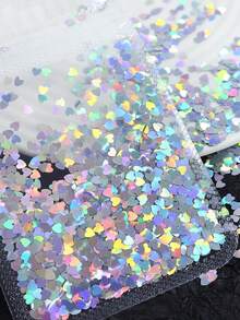 4包全息红色心形亮片，3毫米闪亮亮片填充材料，适用于DIY工艺品、情人节工艺品、珠宝制作、情人节礼物装饰 - 彩色 - 查看 3