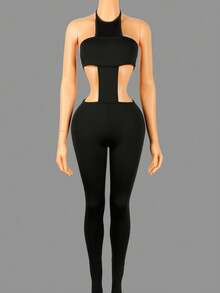 Summer Going Out Jumpsuits For Woman Date Night Women Outfit Sleeveless Backless Y2K Jumpsuits Rave Outfits Festival - Black - View 2