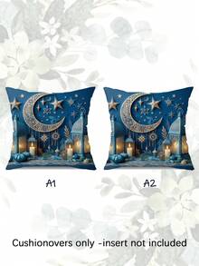 2 piezas con diseño 3D, impresión digital 2D, Ramadán, Ramadán Kareem, Ramadán Mubarak, Eid Mubarak, Eid Al Fitr - Tacto suave y aterciopelado, varios tamaños ideales para celebraciones de Eid y Ramadán, poliéster duradero, decoración multifuncional para fiestas islámicas, estrella y luna, farol vintage de Ramadán, artículos para fiestas islámicas de Ramadán y Eid, decoración para el hogar de Ramadán, Ramadán Kareem islámico, funda de almohada para Mubarak, decoraciones de Ramadán, Eid - Multicolor - Ver 8