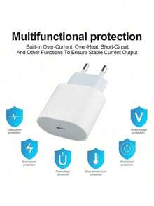 20W Fast Charger With 1M Type-C To Lightning Cable, USB-C Fast Charging, Compatible With IPhone 14/13/12/11/X/8/7, Suitable For Home, Office And Travel, Christmas/Housewarming Gift Phone Charger High Output Power - EU C Type Plug(220-240V) - View 9