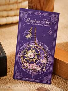 1pc Wind, Flower, Snow, Moon, Flower, Moon, Irregular Metal Hollow-Out Reading Marker, Three-Dimensional Pattern Bookmark, Stationery Supplies, Multi-Design Fantasy Gift, Birthday, Writer, Teacher, Friend, Reading Club, Book Lover, Reader, Office, Home, Classroom, Bookmark