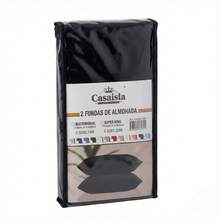 Casaisla Home Collection Paq 2 Fundas de Almohada Premium Lisas Minimalistas Suaves Tamaño Matrimonial y King Size Diferentes Colores - Negro - Ver 10