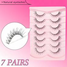 7 Pairs Cat Eye False Eyelashes, Transparent Band Faux Lashes, Fox Eye Fake Lashes, Natural Criss-Cross Thin Eyelashes, Cosplay Makeup Tools - Cat Eye Lashes - View 2